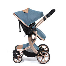 Customized multi-function aluminium alloy folding baby stroller with cushion washable